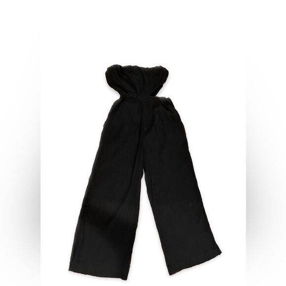 Free People Black Strapless Wide-Leg Jumpsuit Size Small - Picture 3 of 3